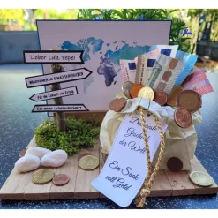 Geldgeschenk zur Jugendweihe, ein Sack voller Geld, besondere Geschenkidee