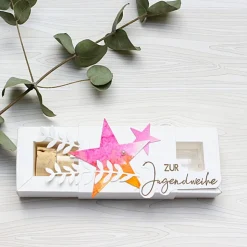 Geldgeschenk zur Jugendweihe, Geschenkverpackung mit Reagenzglas