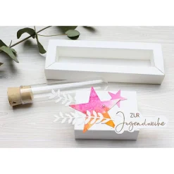 Geldgeschenk zur Jugendweihe, Geschenkverpackung mit Reagenzglas