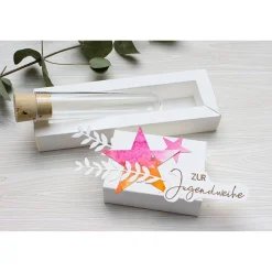 Geldgeschenk zur Jugendweihe, Geschenkverpackung mit Reagenzglas