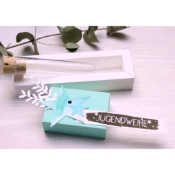 Geldgeschenk zur Jugendweihe, Geschenkverpackung mit Reagenzglas