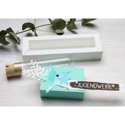 Geldgeschenk zur Jugendweihe, Geschenkverpackung mit Reagenzglas