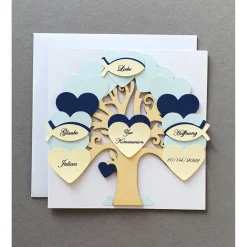 Geldgeschenk zur Kommunion, Karte zur Kommunion Junge,Geschenk Kommunion Junge, Klappkarte, personalisiert