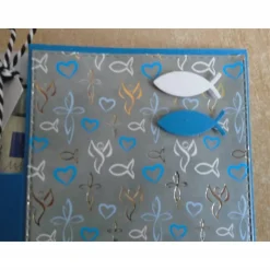 Geldgeschenk zur Kommunion  Fisch Junge Reagenzglas Verpackung Geldverpackung Wunscherfüller Kommunionsgeschenk,Blau