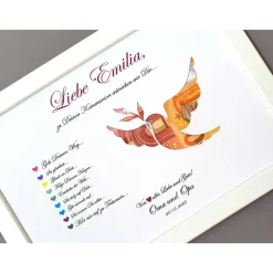 Geldgeschenk zur Kommunion, Kommunionsgeschenk Mädchen und Jungen, Geschenk Kommunion, Bilderrahmen Friedenstaube