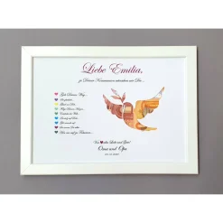 Geldgeschenk zur Kommunion, Kommunionsgeschenk Mädchen und Jungen, Geschenk Kommunion, Bilderrahmen Friedenstaube