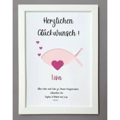 Geldgeschenk zur Konfirmation, Konfirmationsgeschenk Mädchen und Jungen, Bilderrahmen Fisch