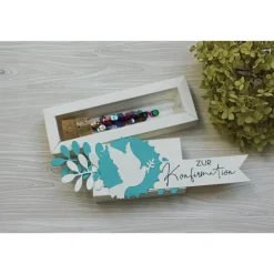 Geldgeschenk zur Konfirmation, Geschenkbox im Reagenzglas, stilvolle Verpackungsidee