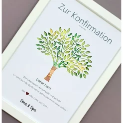 Geldgeschenk zur Konfirmation Erstkommunion Firmung Jugendweihe Taufe Mädchen Junge, Lebensbaum