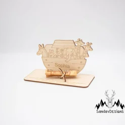 Geldgeschenk zur Taufe - Arche - aus Holz personalisiert
