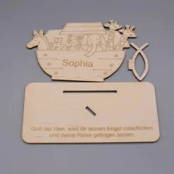 Geldgeschenk zur Taufe - Arche - aus Holz personalisiert