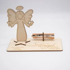 Geldgeschenk zur Taufe - aus Holz personalisiert