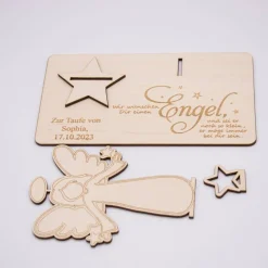 Geldgeschenk zur Taufe - aus Holz personalisiert