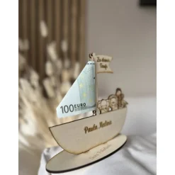 Geldgeschenk zur Taufe ARCHE NOAH aus Holz Taufgeschenk personalisiert Babygeschenk