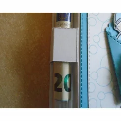 Geldgeschenk zur Taufe Geburt  Junge Reagenzglas Geldkarte Verpackung  Geldverpackung Reagenzglaskarte Hellblau
