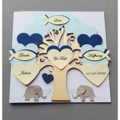 Geldgeschenk zur Taufe, Karte zur Taufe Junge,Taufgeschenk Junge, Geschenk zur Taufe, Klappkarte personalisiert