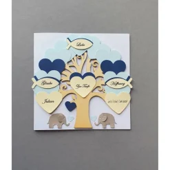 Geldgeschenk zur Taufe, Karte zur Taufe Junge,Taufgeschenk Junge, Geschenk zur Taufe, Klappkarte personalisiert