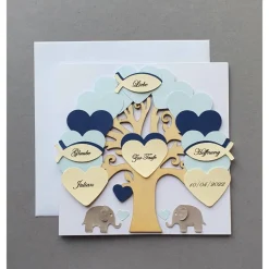 Geldgeschenk zur Taufe, Karte zur Taufe Junge,Taufgeschenk Junge, Geschenk zur Taufe, Klappkarte personalisiert