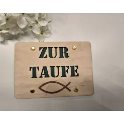 Geldgeschenk zur Taufe, Kommunion, Konfirmation aus 3 mm Sperrholz mit Kartonhintergrund