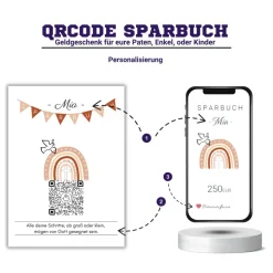 Geldgeschenk zur Taufe, Kommunion, Konfirmation | Digitale Spardose | Friedenstaube