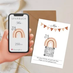 Geldgeschenk zur Taufe, Kommunion, Konfirmation | Digitale Spardose | Friedenstaube