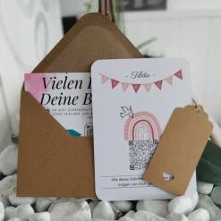 Geldgeschenk zur Taufe, Kommunion, Konfirmation | Digitale Spardose | Friedenstaube