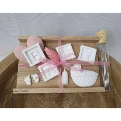 Geldgeschenk zur Taufe oder Geburt mit Reagenzglas in Rosa