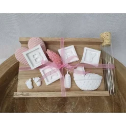 Geldgeschenk zur Taufe oder Geburt mit Reagenzglas in Rosa