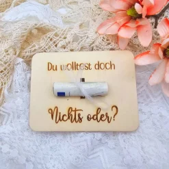 Geldgeschenke für jeden Anlass | Postkarte aus Holz | Du wolltest doch nichts | Karte aus Holz | Geburtstag