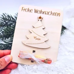Geldgeschenke Weihnachten | Karte aus Holz | Gutschein als Geschenk | kleine Weihnachtsgeschenke  | Geschenkidee