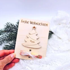 Geldgeschenke Weihnachten | Karte aus Holz | Gutschein als Geschenk | kleine Weihnachtsgeschenke  | Geschenkidee