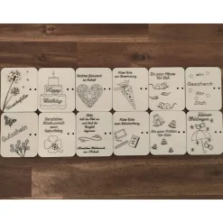 Geldgeschenkkarten aus Holz / Hochzeit / Glückwünsche / Wunscherfüller / Gutschein