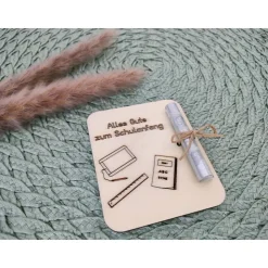 Geldgeschenkkarten aus Holz / Einschulung / Wunscherfüller / Gutschein