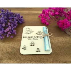 Geldgeschenkkarten aus Holz / Geburtstag / Glückwünsche / Wunscherfüller / Gutschein