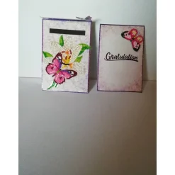 Geldgeschenktäschchen zum Geburtstag für eine Frau mit rosafarbenen Blumen