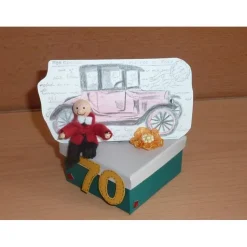 Geldgeschenkverpackung 70. Geburtstag mit Oldtimer