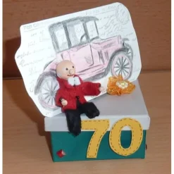 Geldgeschenkverpackung 70. Geburtstag mit Oldtimer