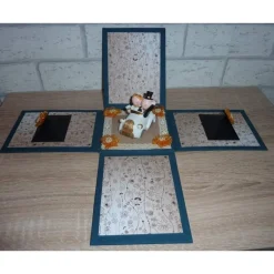 Geldgeschenkverpackung - Goldhochzeit - mit Goldhochzeitsfigur im Auto