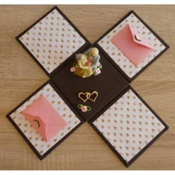 Geldgeschenkverpackung - Goldhochzeit - mit Goldhochzeitsfigur