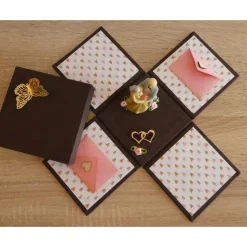 Geldgeschenkverpackung - Goldhochzeit - mit Goldhochzeitsfigur