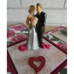 Geldgeschenkverpackung - Silberhochzeit - Rosen