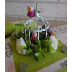 Geldgeschenkverpackung - Vögel mit Pflanzen und Käfig