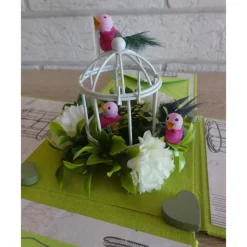 Geldgeschenkverpackung - Vögel mit Pflanzen und Käfig