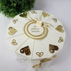 Geldgeschenkverpackung, Gutscheinverpackung - Hochzeitstorte Torte  GOLDENE HOCHZEIT Geldgeschenk