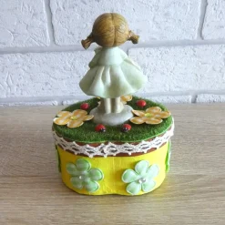 Geldgeschenkverpackung Herz mit Blumenmädchen