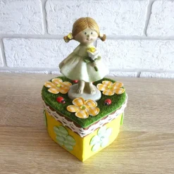 Geldgeschenkverpackung Herz mit Blumenmädchen