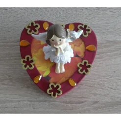 Geldgeschenkverpackung Herz mit Engelchen