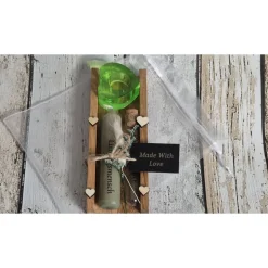 Geldgeschenk-Verpackung Wunscherfüller Kerze Set mit Reagenzglas & Kerzenhalter – personalisiertes Geschenk aus Eichenholz