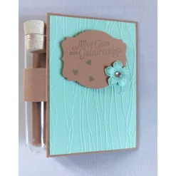 Geldgeschenkverpackung zum Geburtstag im Reagenzröhrchen