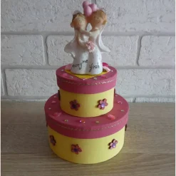 Geldgeschenkverpackung zweistöckige Torte mit Brautpaarfigur - Frauen